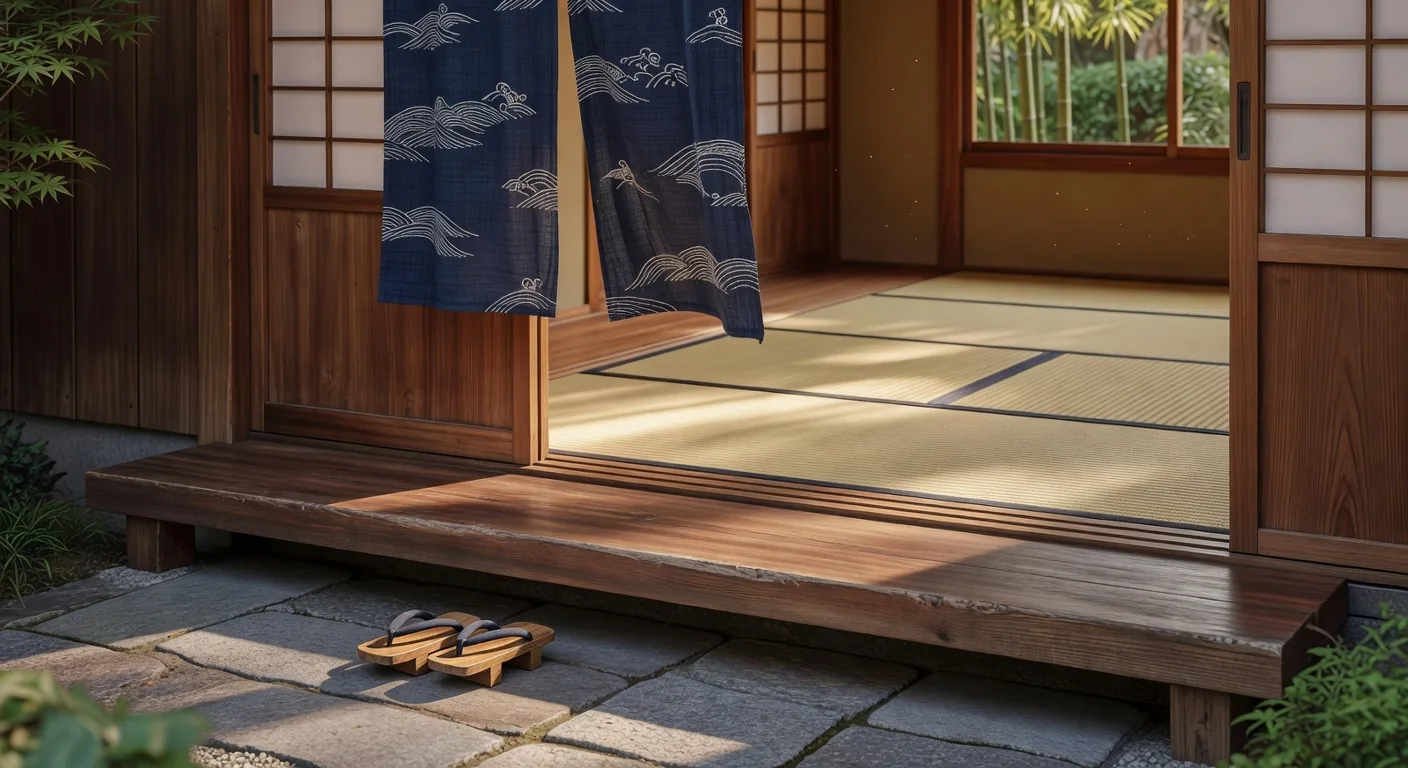 Genkan entrance hall of a traditional Japanese home