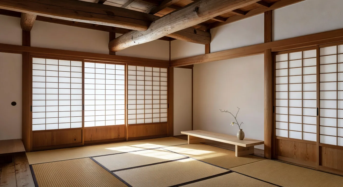 Restored machiya interior serving as the Strong Fit Center office